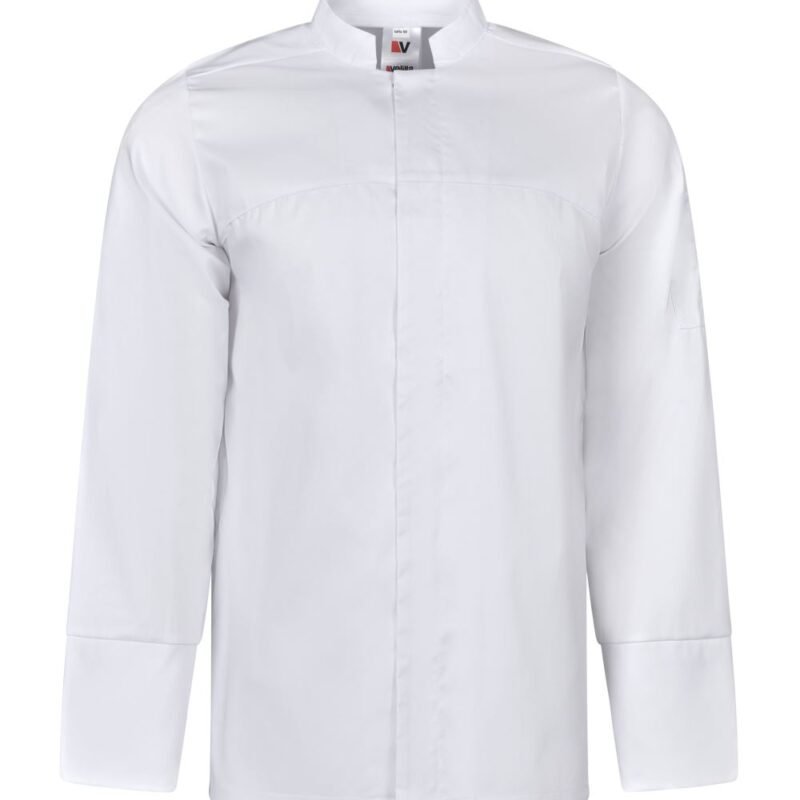 Jaleca de cozinha stretch com fecho central